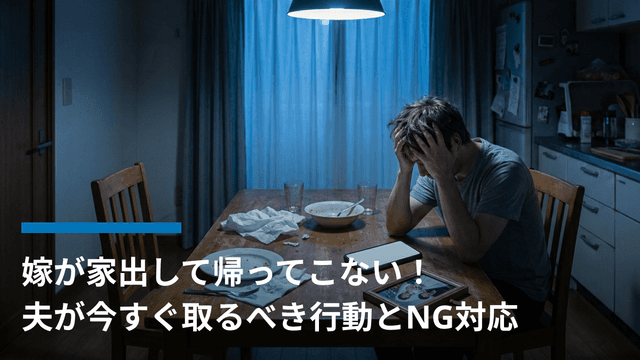 嫁が家出して帰ってこない!夫が今すぐ取るべき行動とNG対応